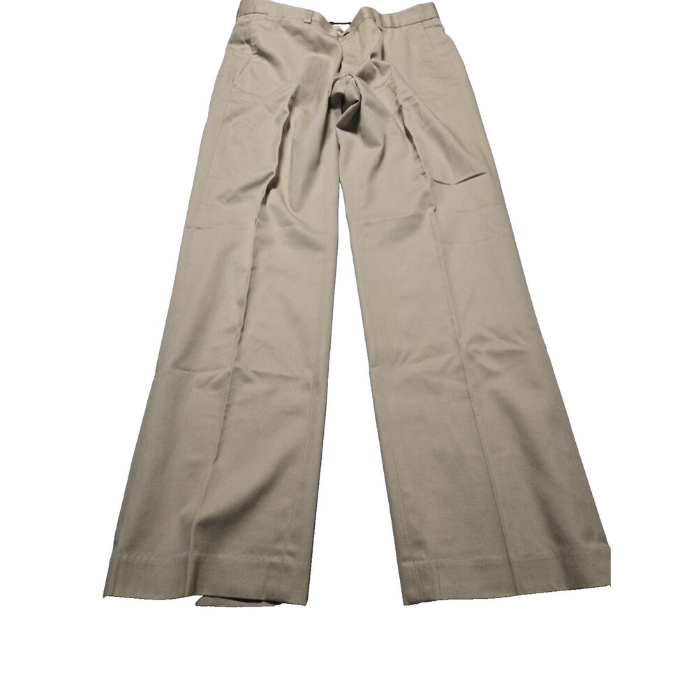 Eddie Bauer 32x32 Khaki Cotton Wrinkle Resistant Relaxed Fit Chino Mens Pants
